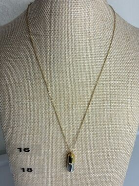 Vintage Two-Tone Gold and Silver Capsule Pendant Necklace